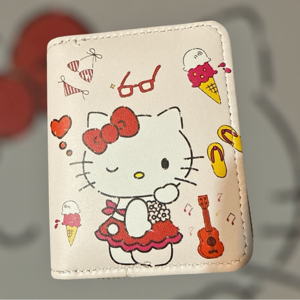 Hello Kitty Bi fold Wallet - Red and Yellow